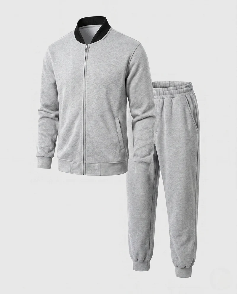 Herren Reisekit Bomberjacke mit entspannten Jogginghosen aus strukturiertem Fleece Nord Taschen