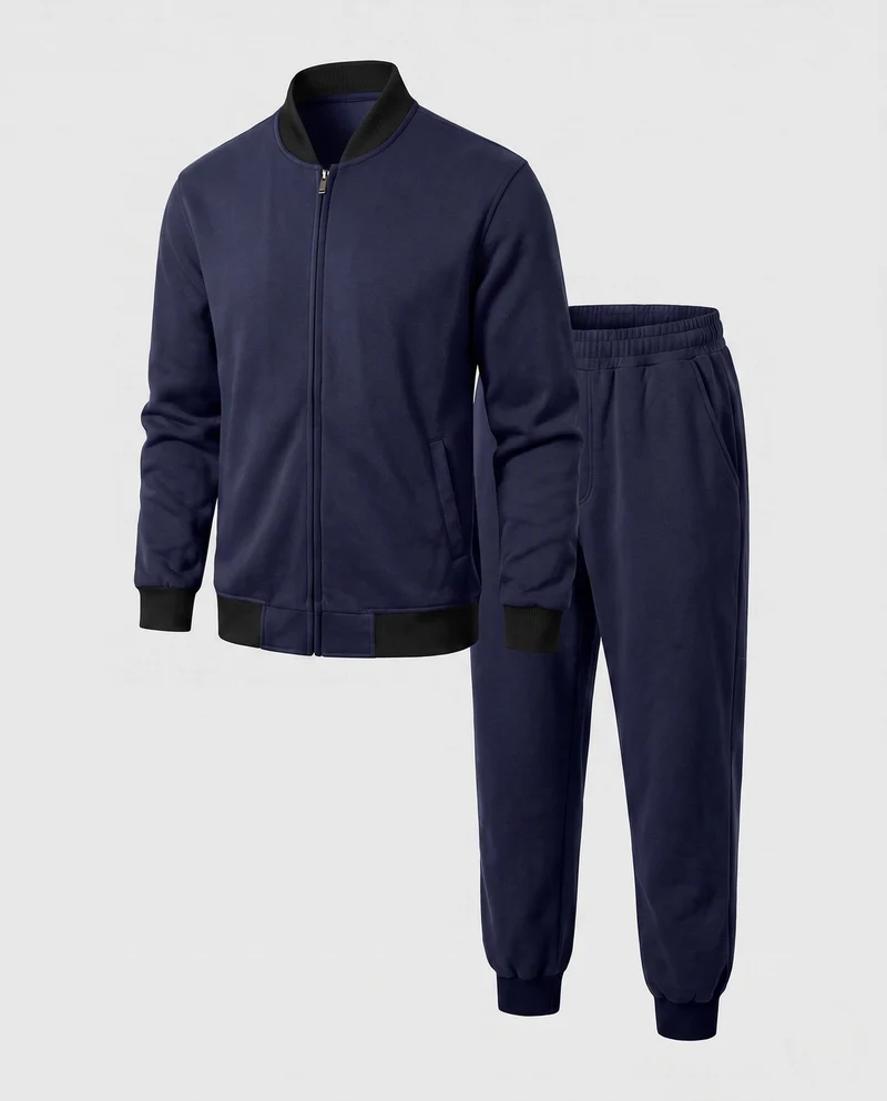 Herren Reisekit Bomberjacke mit entspannten Jogginghosen aus strukturiertem Fleece Nord Taschen