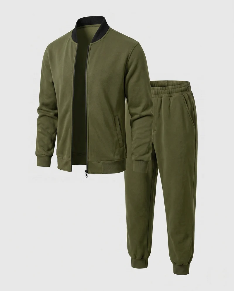Herren Reisekit Bomberjacke mit entspannten Jogginghosen aus strukturiertem Fleece Nord Taschen