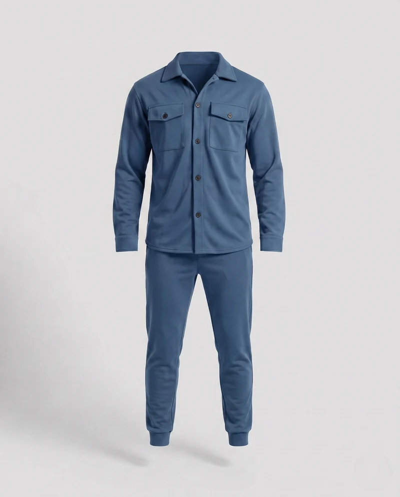 Herren Overshirt und Jogger Set aus weichem Jersey mit Utility-Taschen & schmal zulaufendem Bein Nord Taschen