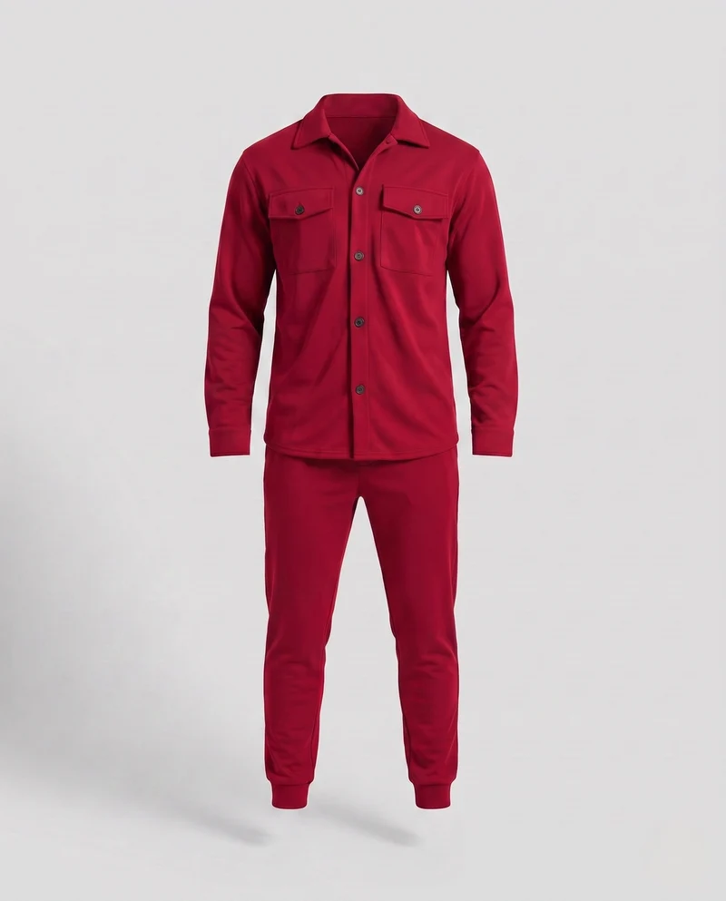 Herren Overshirt und Jogger Set aus weichem Jersey mit Utility-Taschen & schmal zulaufendem Bein Nord Taschen