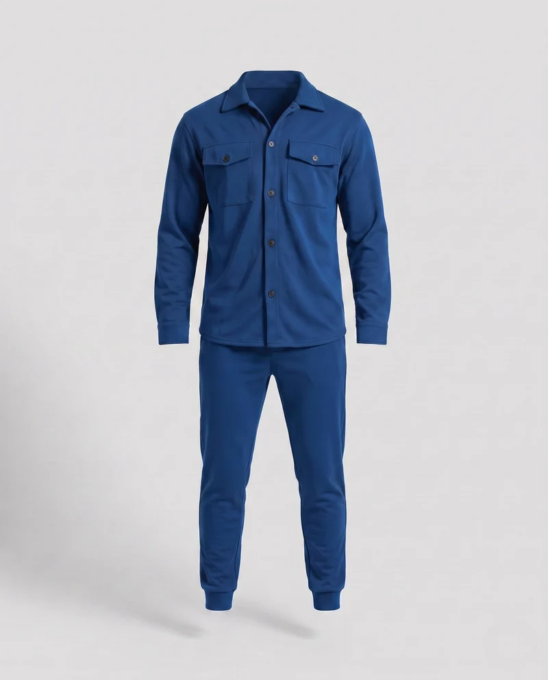 Herren Overshirt und Jogger Set aus weichem Jersey mit Utility-Taschen & schmal zulaufendem Bein Nord Taschen