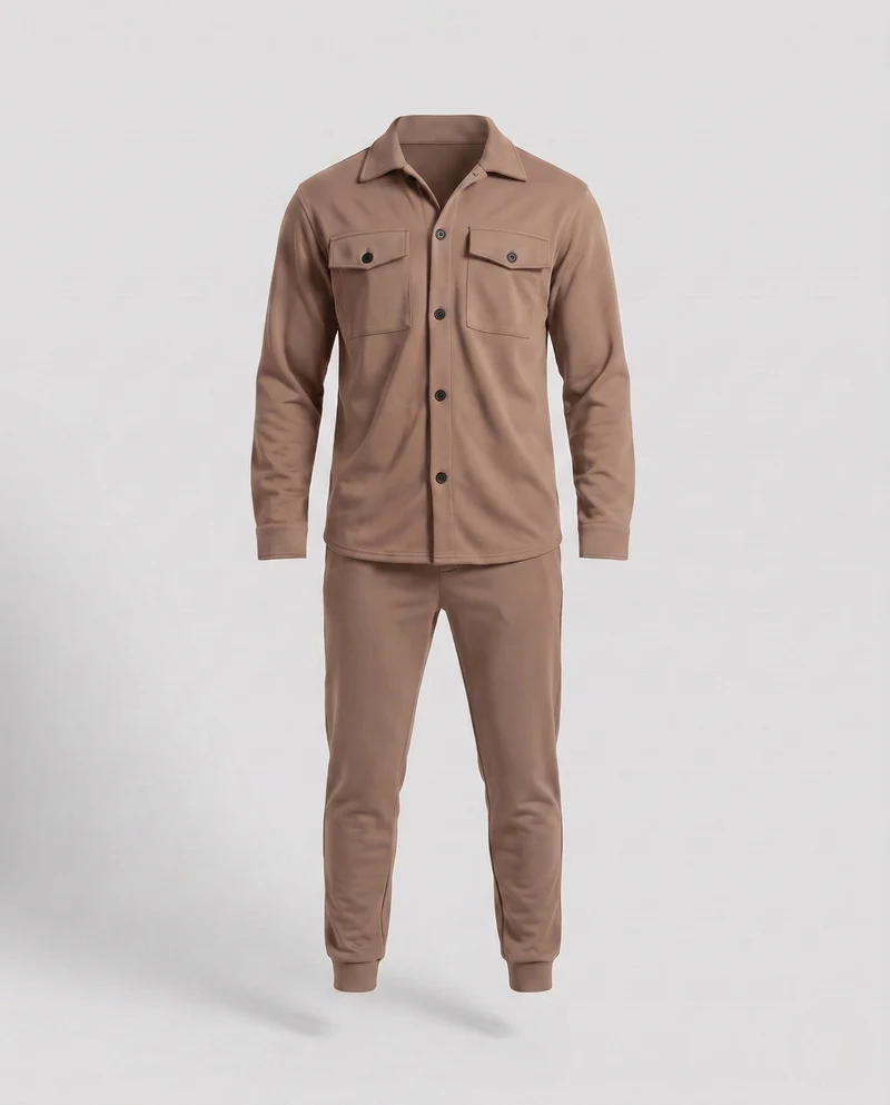Herren Overshirt und Jogger Set aus weichem Jersey mit Utility-Taschen & schmal zulaufendem Bein Nord Taschen