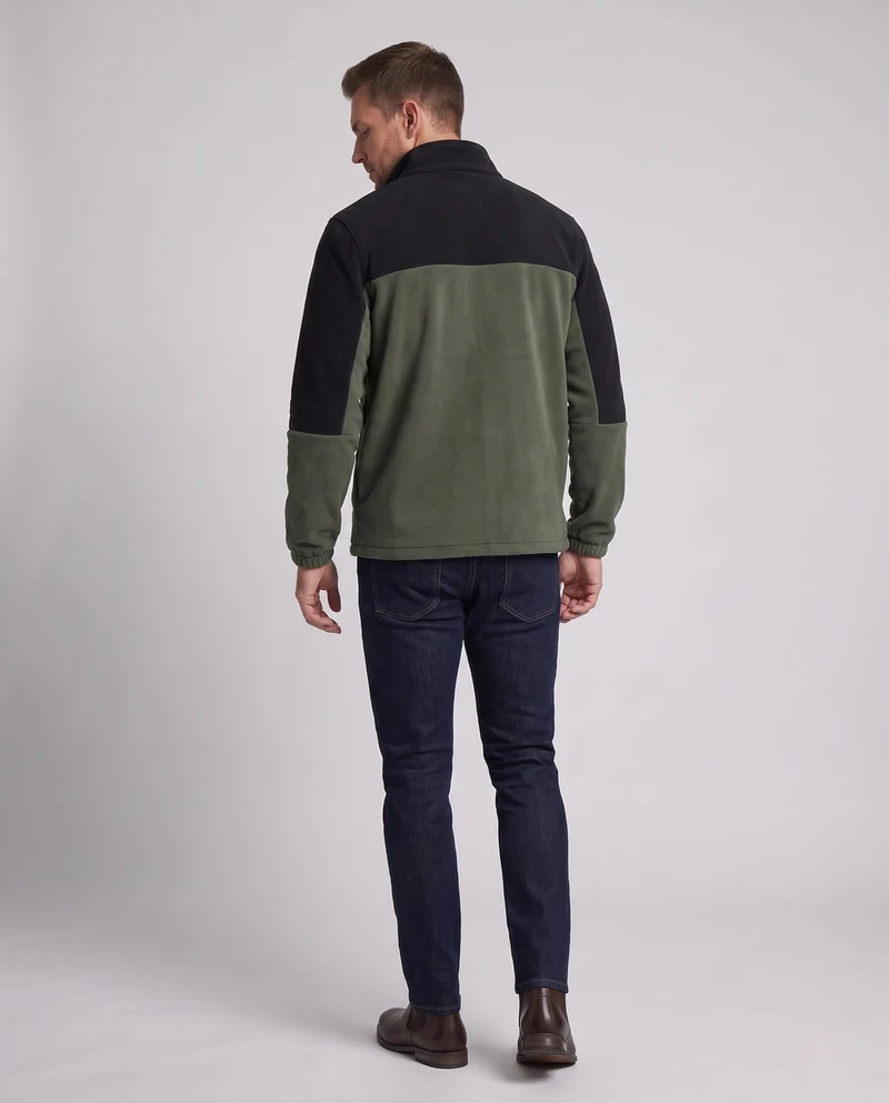 Herren Fleece Stehkragenjacke mit Paneleinsatz, elastischen Bündchen und durchgehendem Reißverschluss Nord Taschen