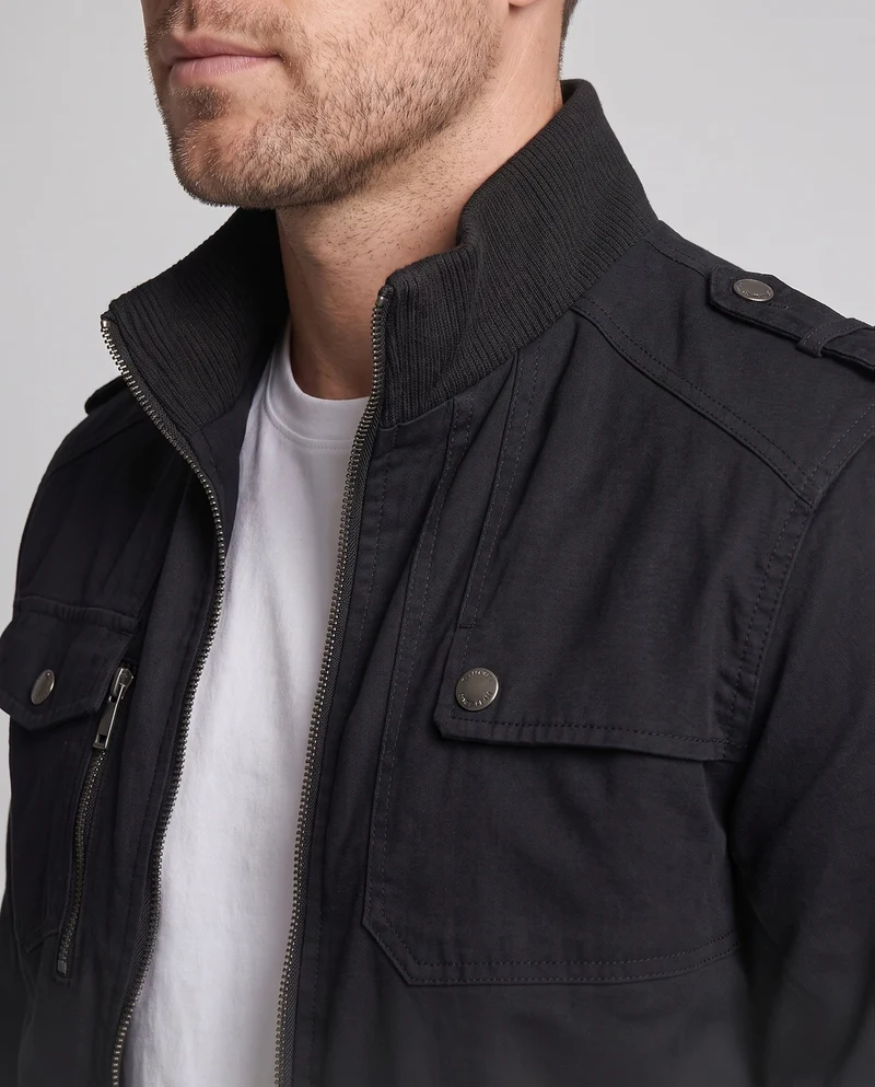 Herren Field Overshirt Jacke im Utility-Stil mit Reißverschluss, mehreren Taschen & gerippten Abschlüssen Nord Taschen