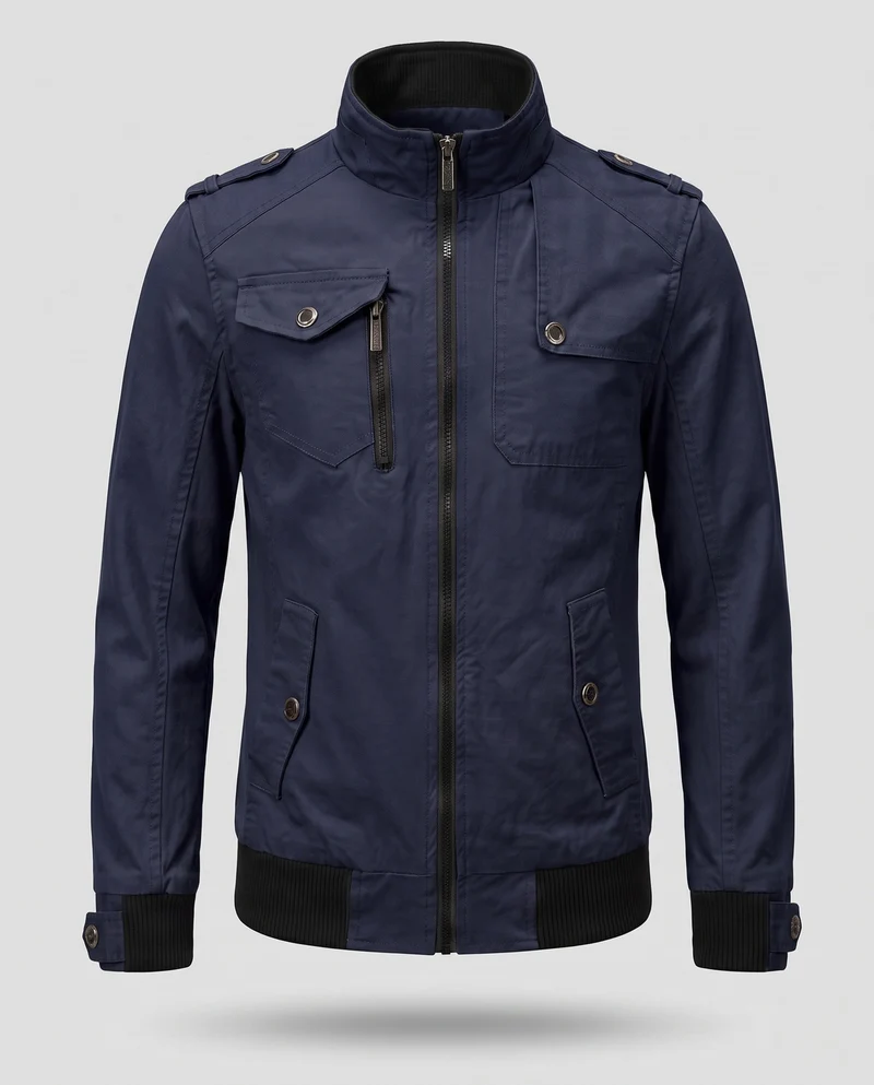 Herren Field Overshirt Jacke im Utility-Stil mit Reißverschluss, mehreren Taschen & gerippten Abschlüssen Nord Taschen