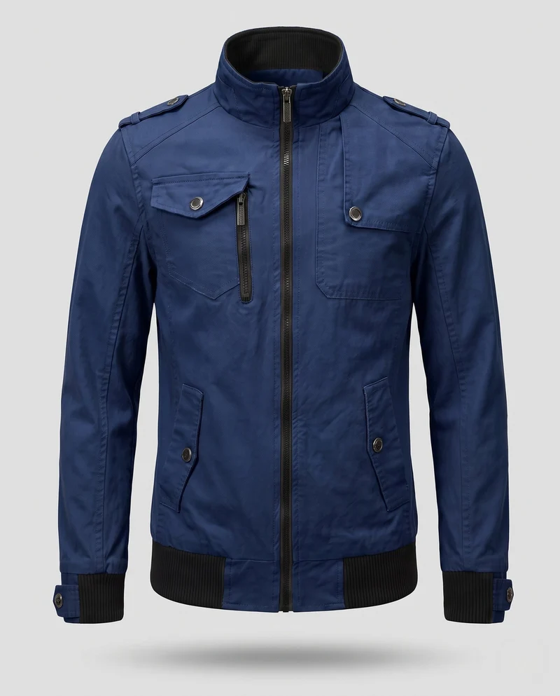 Herren Field Overshirt Jacke im Utility-Stil mit Reißverschluss, mehreren Taschen & gerippten Abschlüssen Nord Taschen