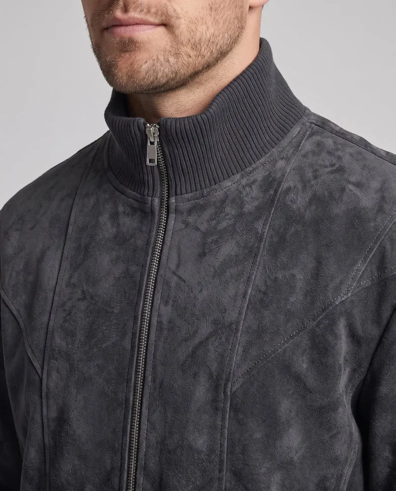Herren lässige Bomberjacke im Velours-Suede-Look mit hohem Stehkragen, wärmendem Teddy-Futter und eingesetzten Taschen mit Druckknöpfen Nord Taschen