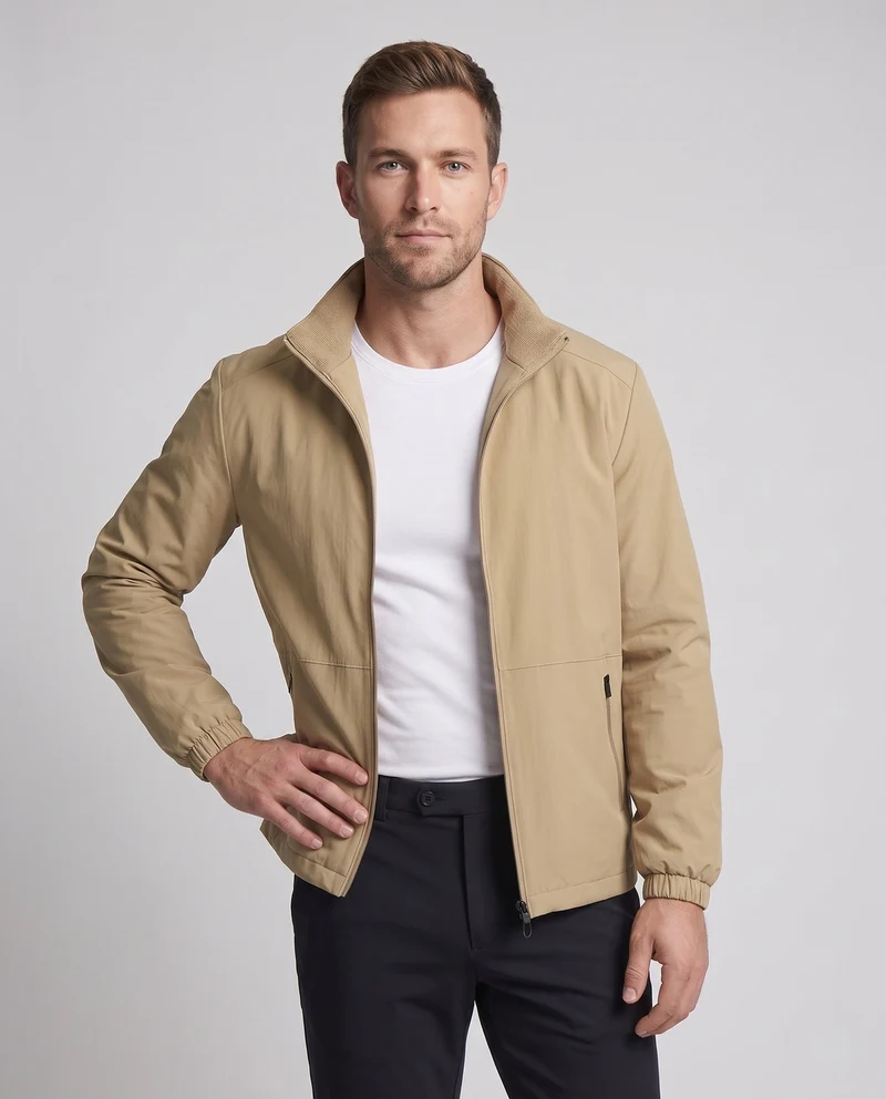Herren Fleece-futter Softshell-Übergangsjacke mit Stehkragen, mit Reißverschluss vorderen Taschen & elastischen Manschetten Nord Taschen