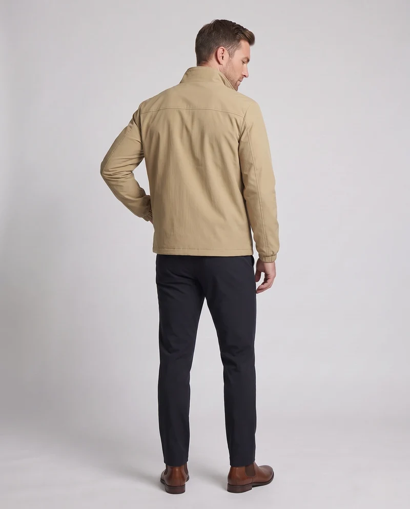 Herren Fleece-futter Softshell-Übergangsjacke mit Stehkragen, mit Reißverschluss vorderen Taschen & elastischen Manschetten Nord Taschen