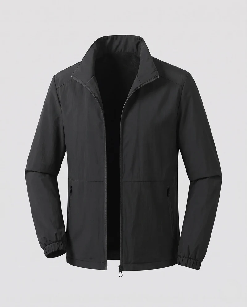 Herren Fleece-futter Softshell-Übergangsjacke mit Stehkragen, mit Reißverschluss vorderen Taschen & elastischen Manschetten Nord Taschen