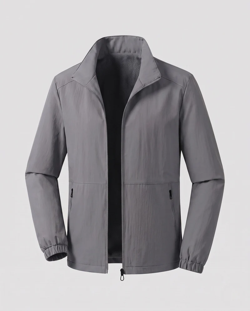 Herren Fleece-futter Softshell-Übergangsjacke mit Stehkragen, mit Reißverschluss vorderen Taschen & elastischen Manschetten Nord Taschen