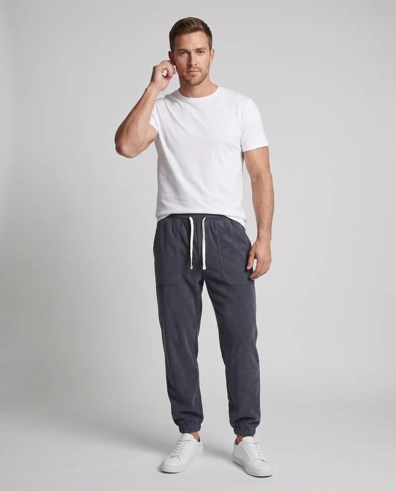 Herren Corduroy Jogginghose mit weichem Fleece-Futter, Kordelzug und elastischem Taillenbund Nord Taschen