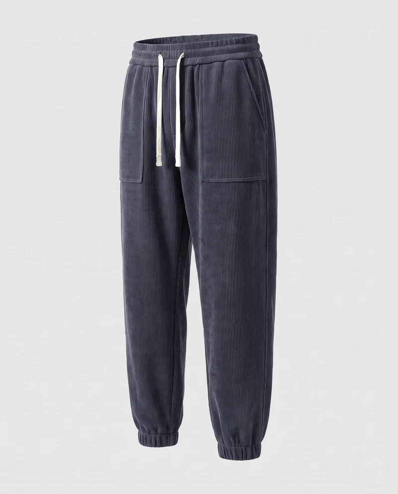 Herren Corduroy Jogginghose mit weichem Fleece-Futter, Kordelzug und elastischem Taillenbund Nord Taschen