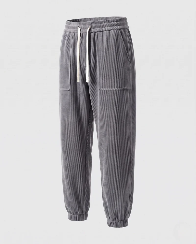 Herren Corduroy Jogginghose mit weichem Fleece-Futter, Kordelzug und elastischem Taillenbund Nord Taschen