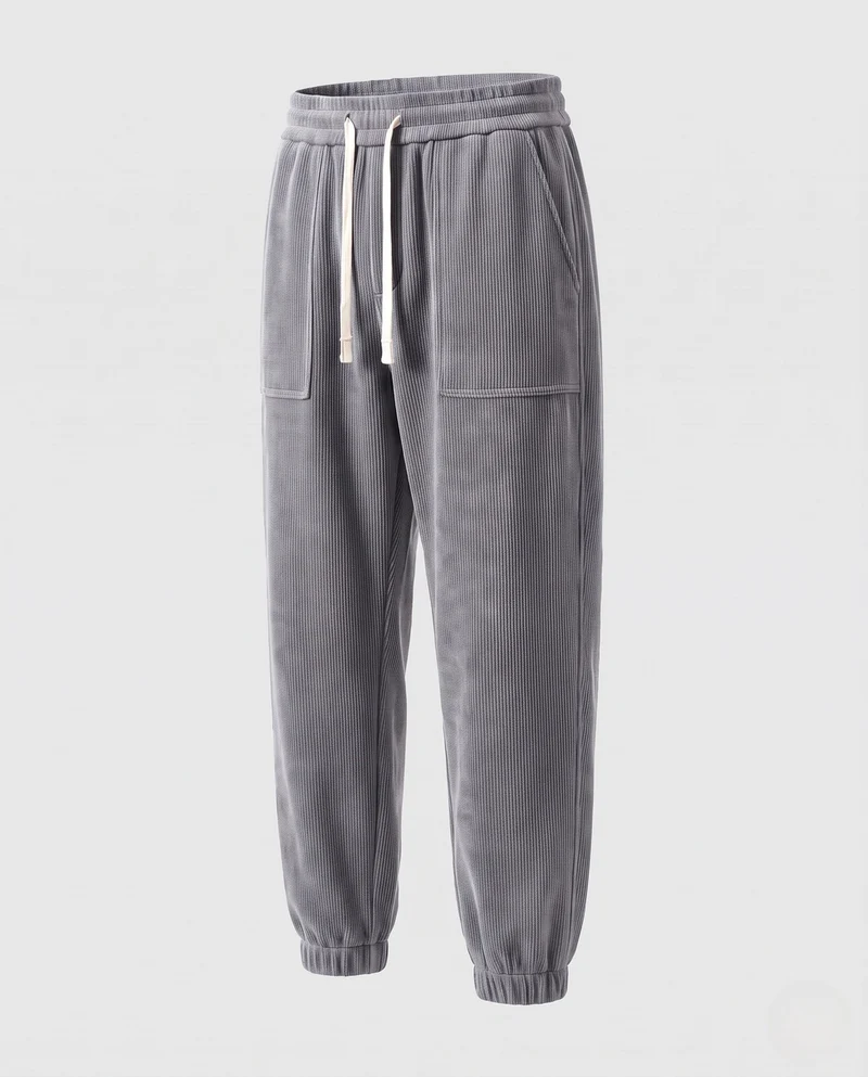 Herren Corduroy Jogginghose mit weichem Fleece-Futter, Kordelzug und elastischem Taillenbund Nord Taschen