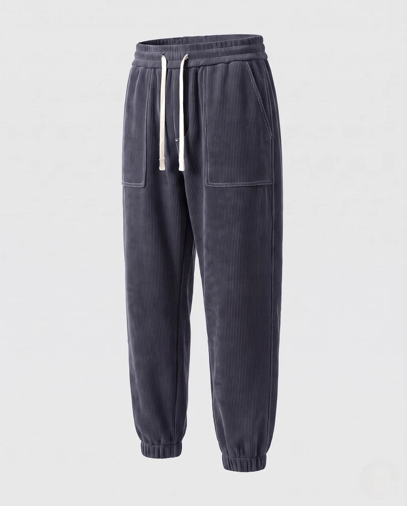 Herren Corduroy Jogginghose mit weichem Fleece-Futter, Kordelzug und elastischem Taillenbund Nord Taschen