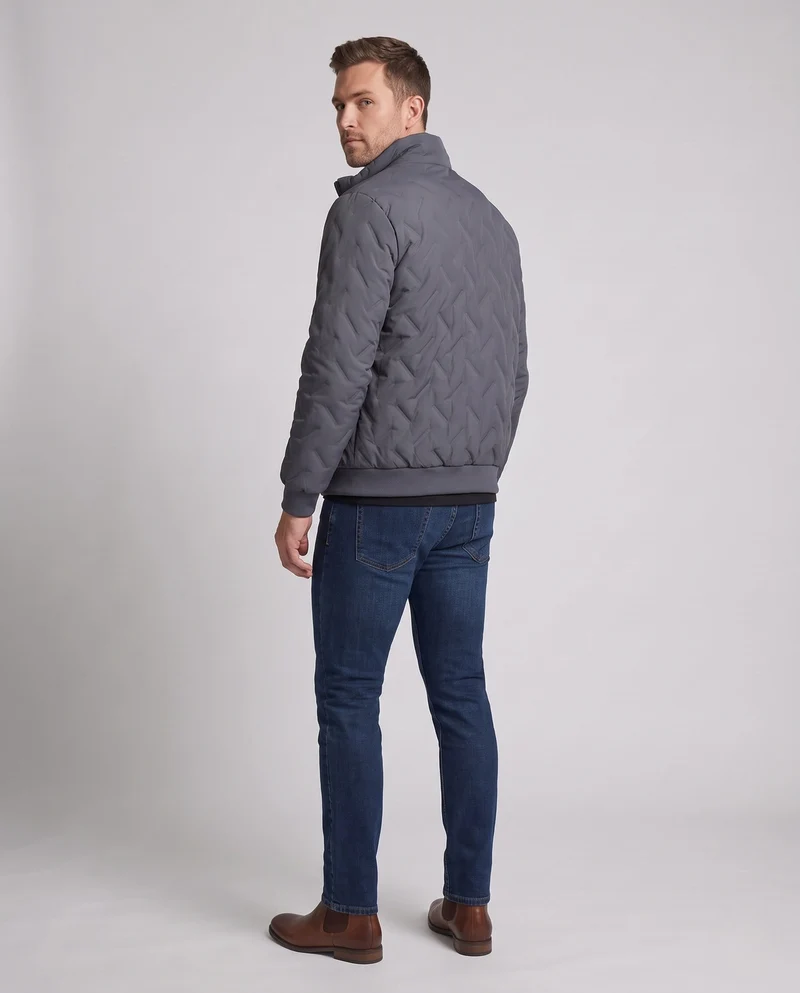 Herren Padded Bomberjacke mit Teddy-Futter und Stehkragen Nord Taschen