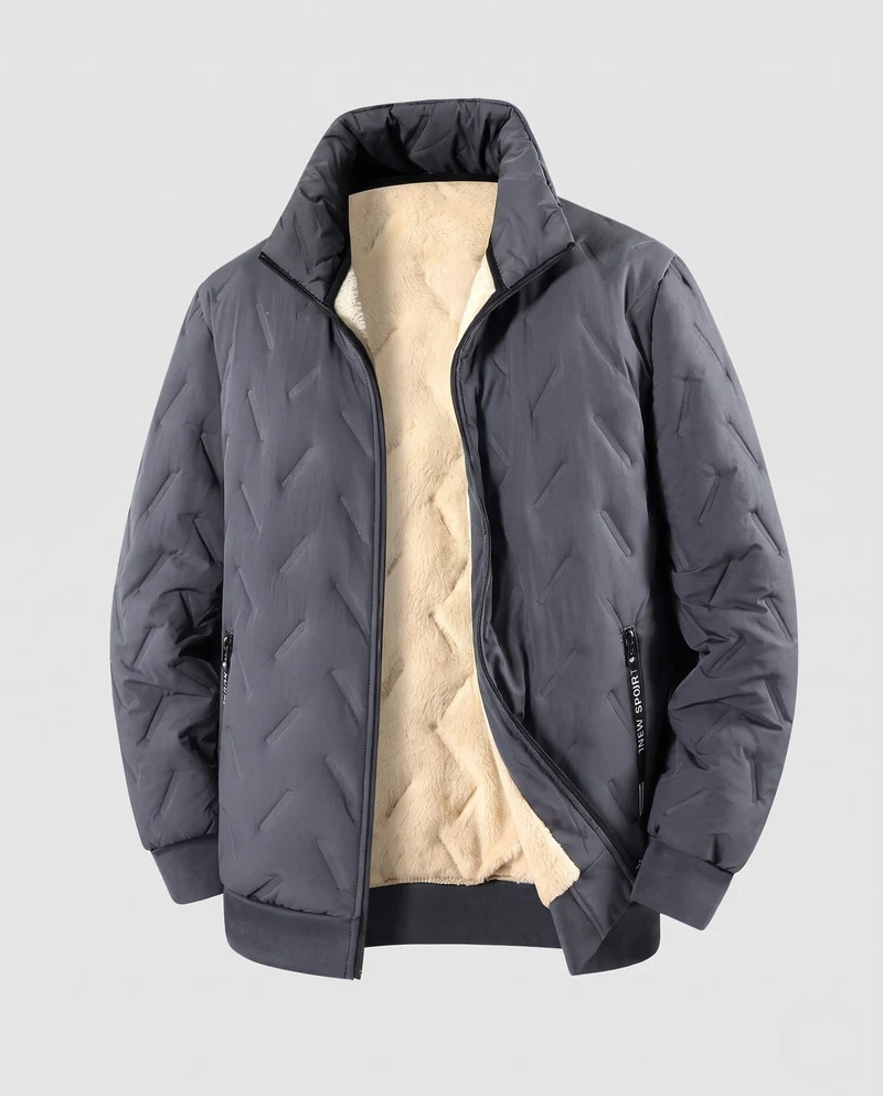 Herren Padded Bomberjacke mit Teddy-Futter und Stehkragen Nord Taschen
