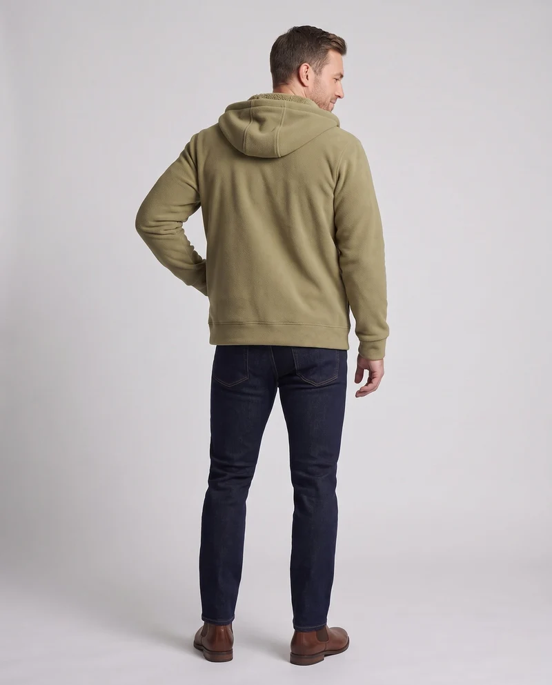 Herren Fleece-Pullover mit Teddy-Futter und durchgehendem Reißverschluss Nord Taschen