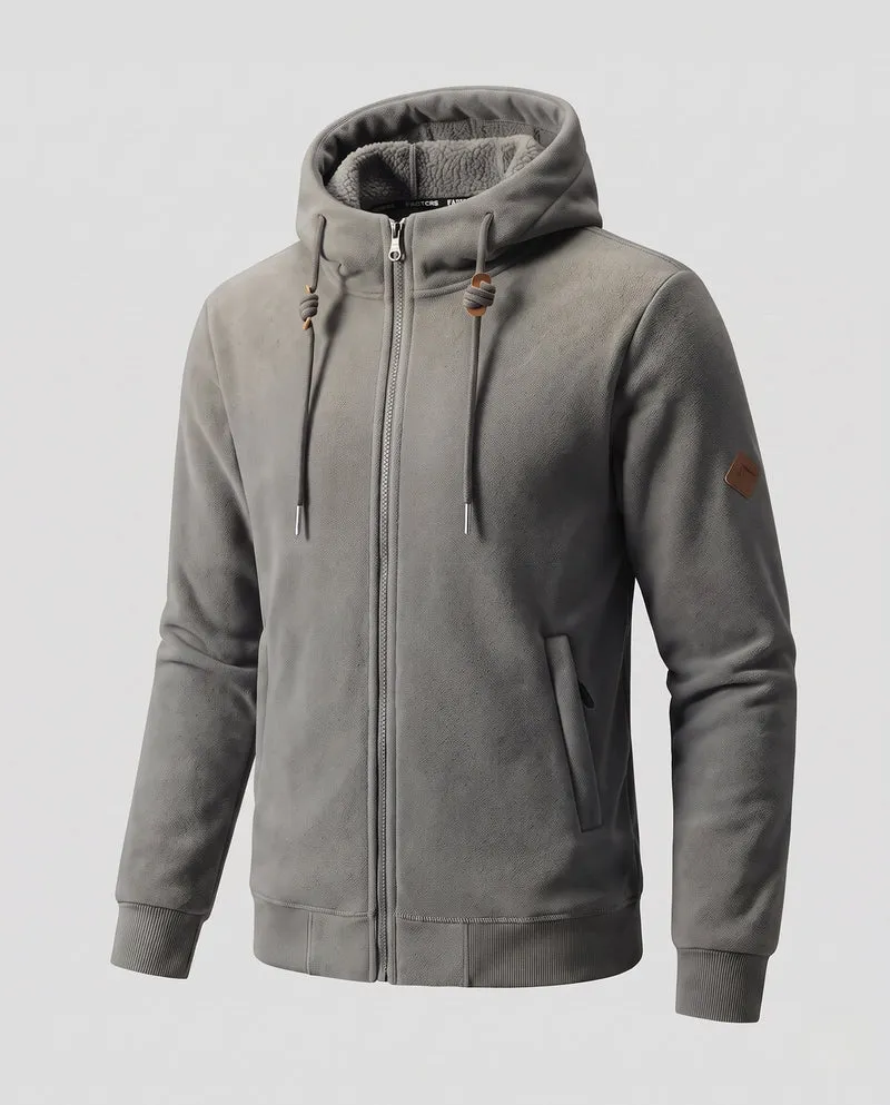 Herren Fleece-Pullover mit Teddy-Futter und durchgehendem Reißverschluss Nord Taschen