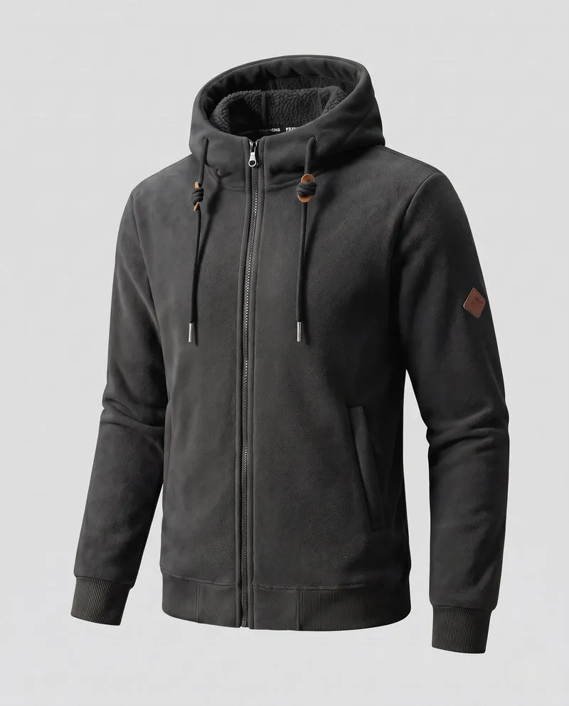 Herren Fleece-Pullover mit Teddy-Futter und durchgehendem Reißverschluss Nord Taschen