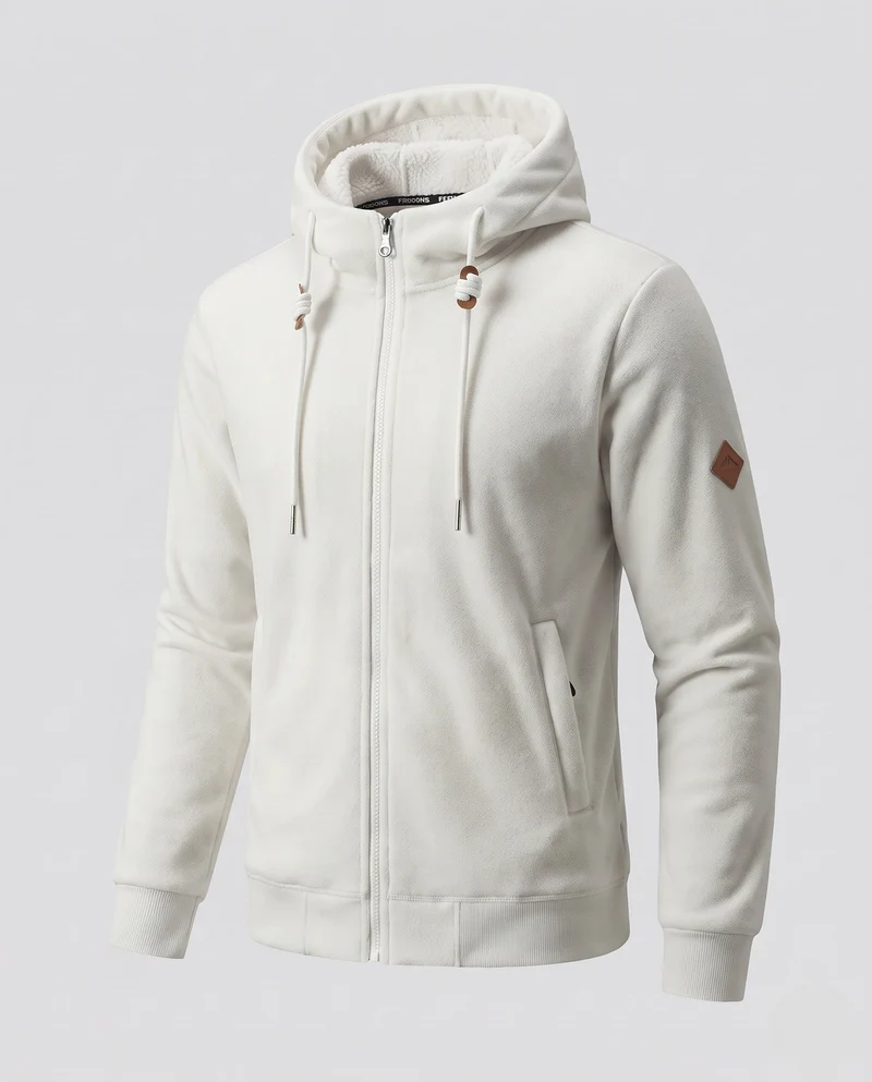 Herren Fleece-Pullover mit Teddy-Futter und durchgehendem Reißverschluss Nord Taschen