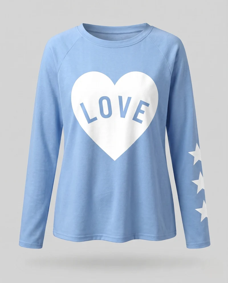 Damen Langarmshirt mit abstraktem Marmorprint und schimmernden Goldakzenten Nord Taschen