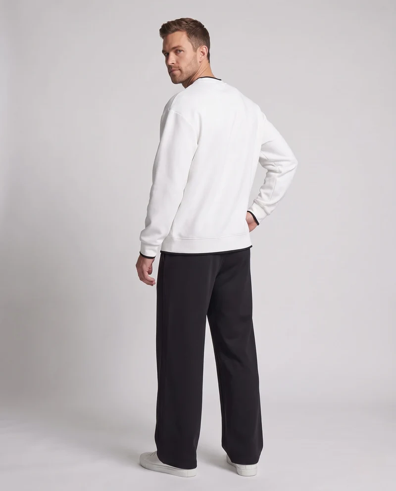 Herren Oversized Freizeitset aus schwerem Baumwollmix mit Rundhalsausschnitt Sweatshirt & weitem Jogginghose Nord Taschen