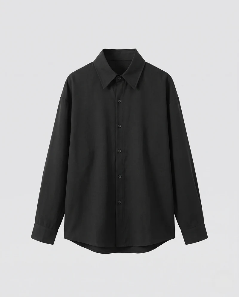 Herren Oversized Hemdjacke im boxy Schnitt aus Baumwollmischung mit durchgehendem Knopfverschluss Nord Taschen