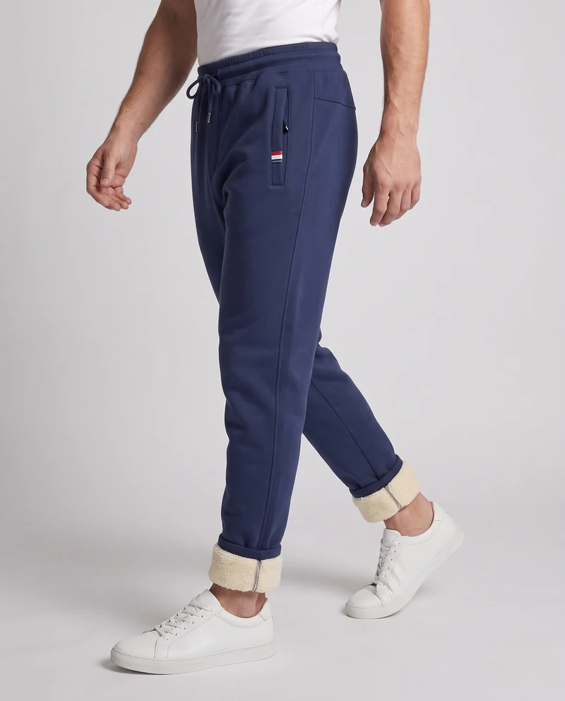 Herren isolierte Thermo-Jogginghose mit Teddy-Futter und elastischem Kordelzugbund Nord Taschen