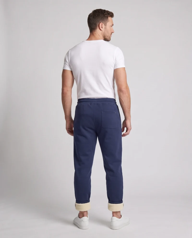 Herren isolierte Thermo-Jogginghose mit Teddy-Futter und elastischem Kordelzugbund Nord Taschen