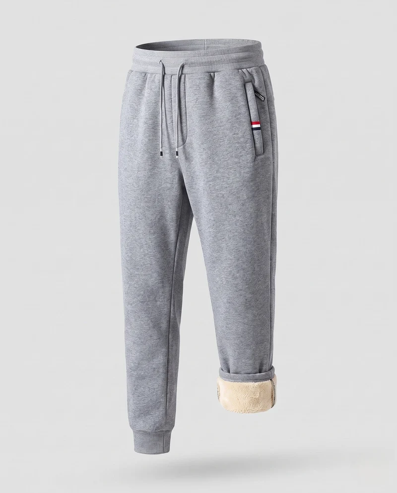 Herren isolierte Thermo-Jogginghose mit Teddy-Futter und elastischem Kordelzugbund Nord Taschen