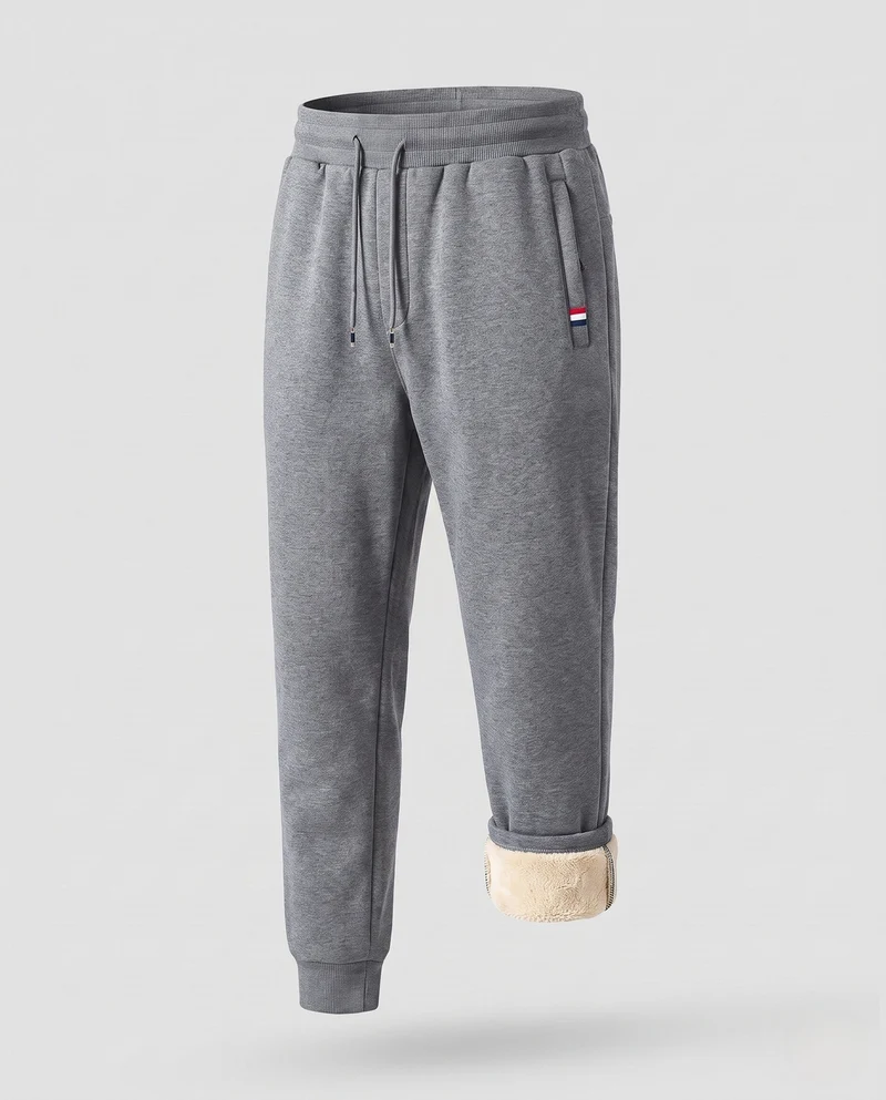 Herren isolierte Thermo-Jogginghose mit Teddy-Futter und elastischem Kordelzugbund Nord Taschen