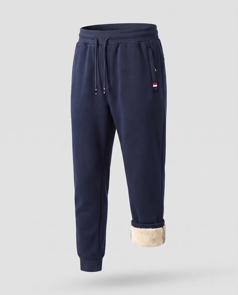Herren isolierte Thermo-Jogginghose mit Teddy-Futter und elastischem Kordelzugbund Nord Taschen