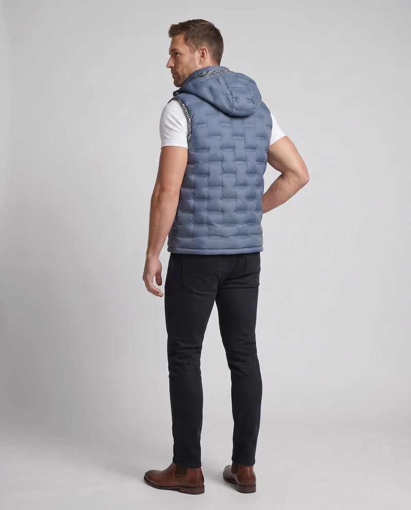 Herren gepolstertes Steppweste mit Kapuze und winddichter Thermofüllung Nord Taschen