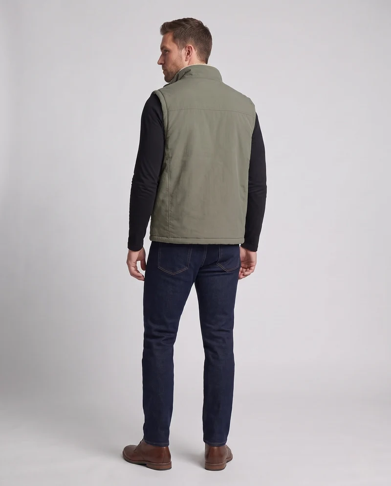 Herren Isolierte Thermo-Weste mit Teddy-Fleece-Futter und Stehkragen Nord Taschen