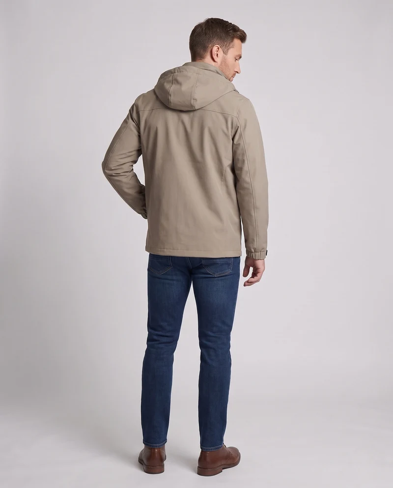 Herren Wasserabweisende Kapuzen Softshelljacke mit Verstellbaren Bündchen und Versteckten Reißverschlusstaschen Nord Taschen