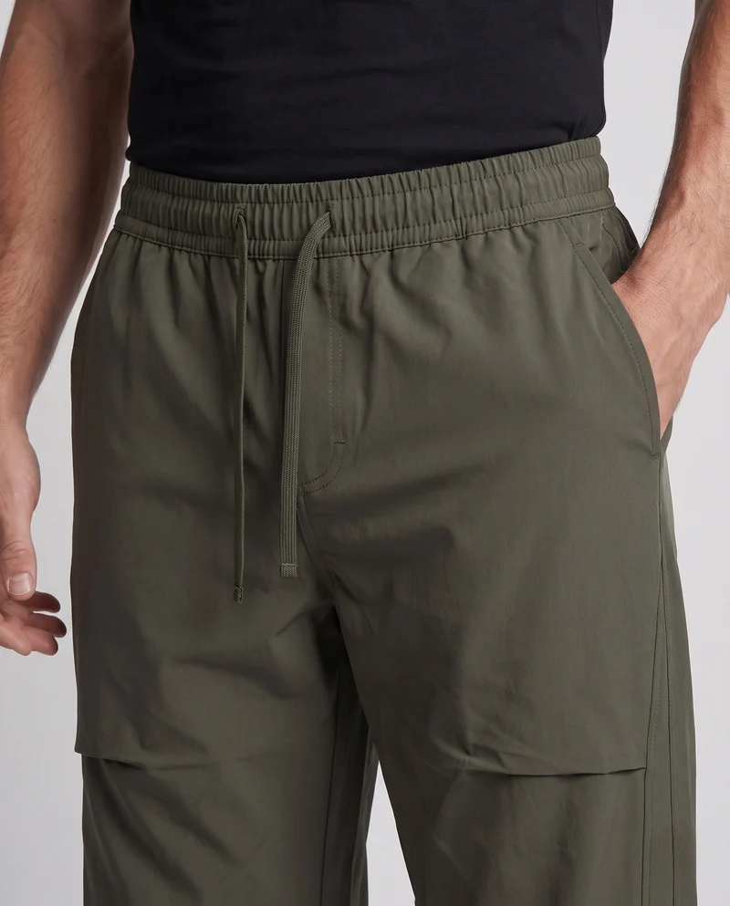 Herren Übergröße Nylon Cargo Baggy Hosen mit elastischem Kordelzugbund, multifunktionalen Taschen & verstellbarem Saum Nord Taschen