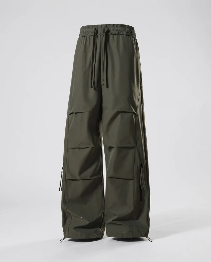 Herren Übergröße Nylon Cargo Baggy Hosen mit elastischem Kordelzugbund, multifunktionalen Taschen & verstellbarem Saum Nord Taschen