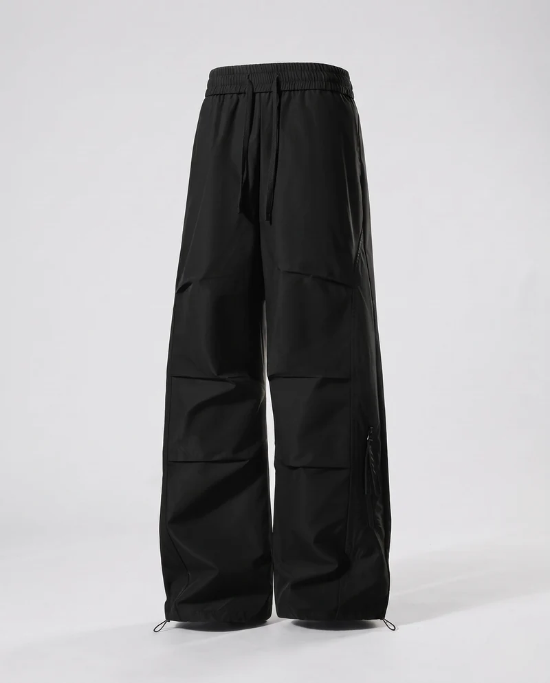 Herren Übergröße Nylon Cargo Baggy Hosen mit elastischem Kordelzugbund, multifunktionalen Taschen & verstellbarem Saum Nord Taschen