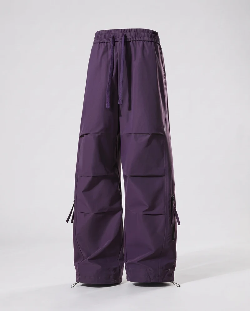 Herren Übergröße Nylon Cargo Baggy Hosen mit elastischem Kordelzugbund, multifunktionalen Taschen & verstellbarem Saum Nord Taschen
