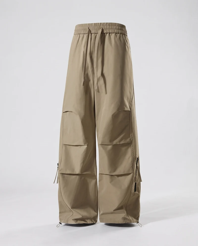 Herren Übergröße Nylon Cargo Baggy Hosen mit elastischem Kordelzugbund, multifunktionalen Taschen & verstellbarem Saum Nord Taschen