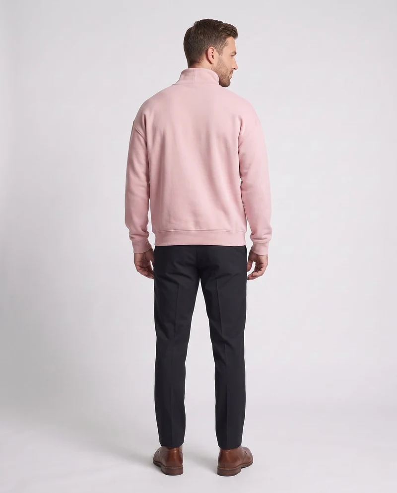 Herren Oversize Rollkragenpullover aus weichem Fleece mit überschnittenen Schultern Nord Taschen