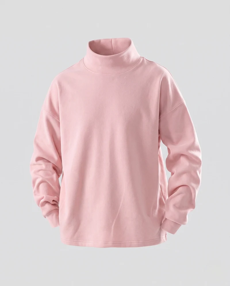 Herren Oversize Rollkragenpullover aus weichem Fleece mit überschnittenen Schultern Nord Taschen