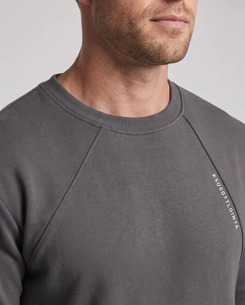 Herren oversized Raglan-Sweatshirt mit diagonaler Nahtdetail und geripptem Saum Nord Taschen