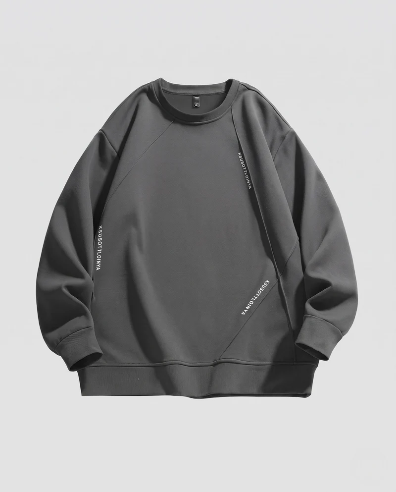 Herren oversized Raglan-Sweatshirt mit diagonaler Nahtdetail und geripptem Saum Nord Taschen