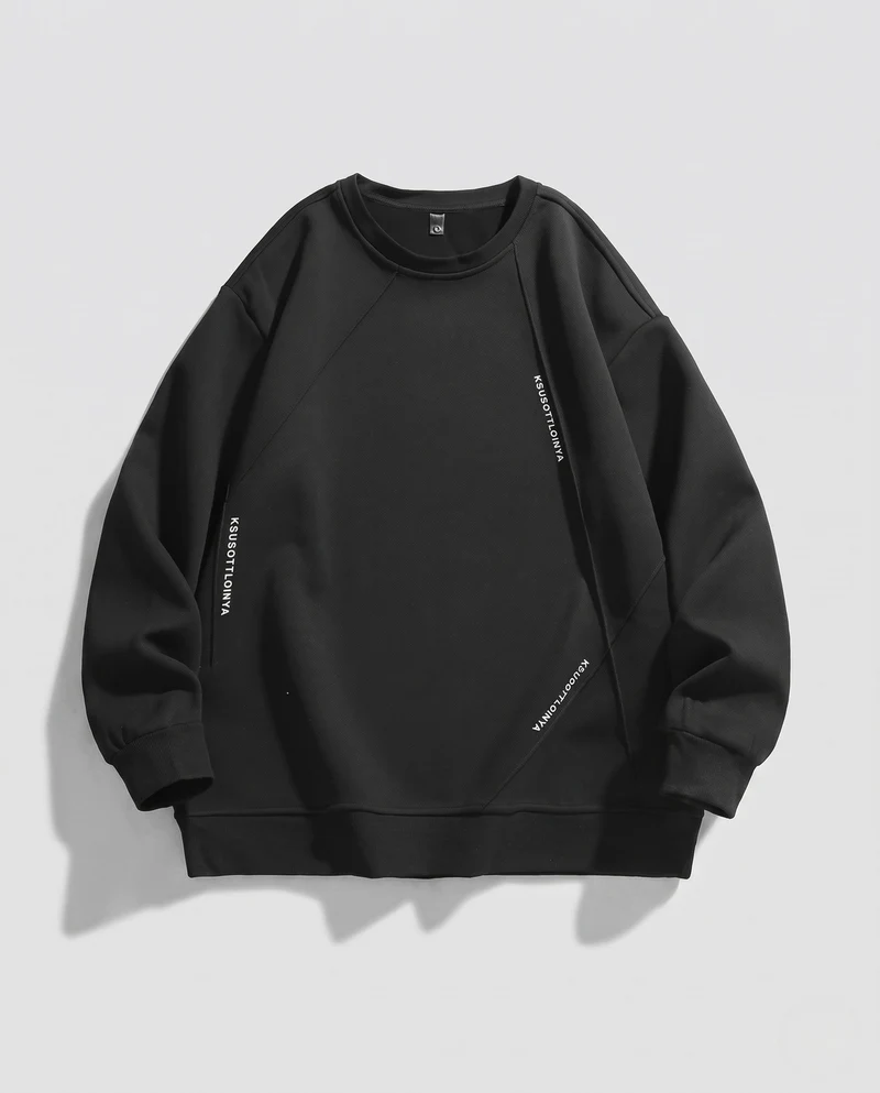 Herren oversized Raglan-Sweatshirt mit diagonaler Nahtdetail und geripptem Saum Nord Taschen
