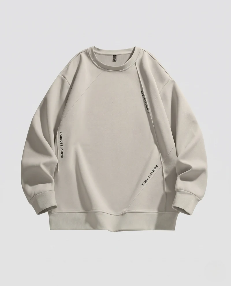 Herren oversized Raglan-Sweatshirt mit diagonaler Nahtdetail und geripptem Saum Nord Taschen