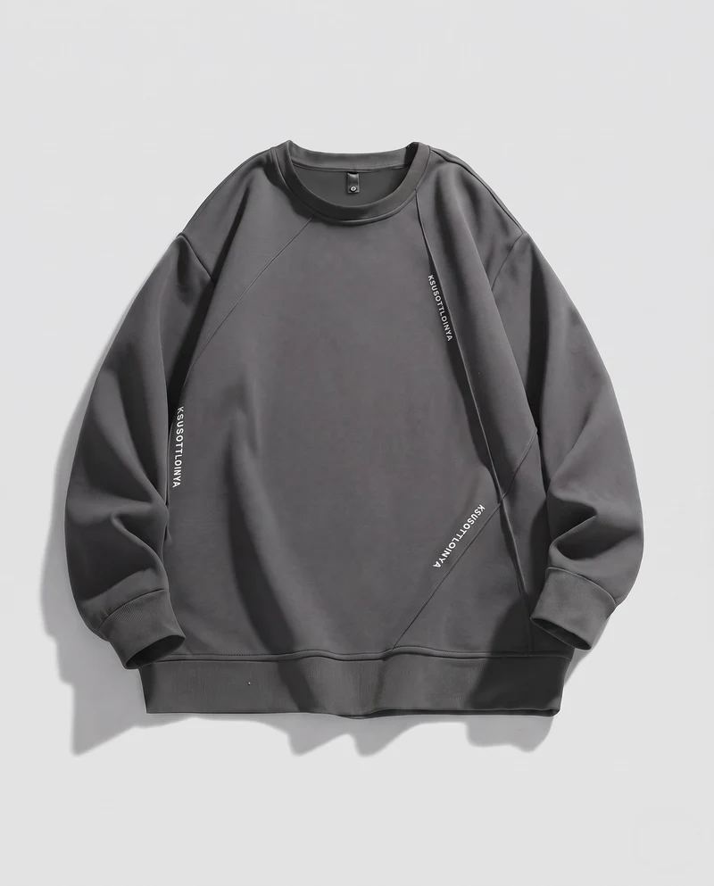 Herren oversized Raglan-Sweatshirt mit diagonaler Nahtdetail und geripptem Saum Nord Taschen